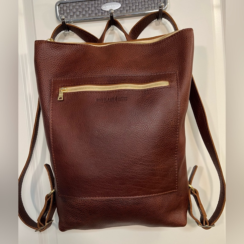 EUC Portland Leather Goods Premium Laptop Backpack in Nutmeg
